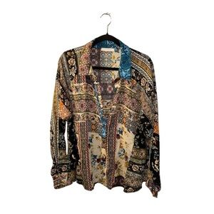 Ces Femme Button-Down Blouse M | Soft & Flowing Rayon